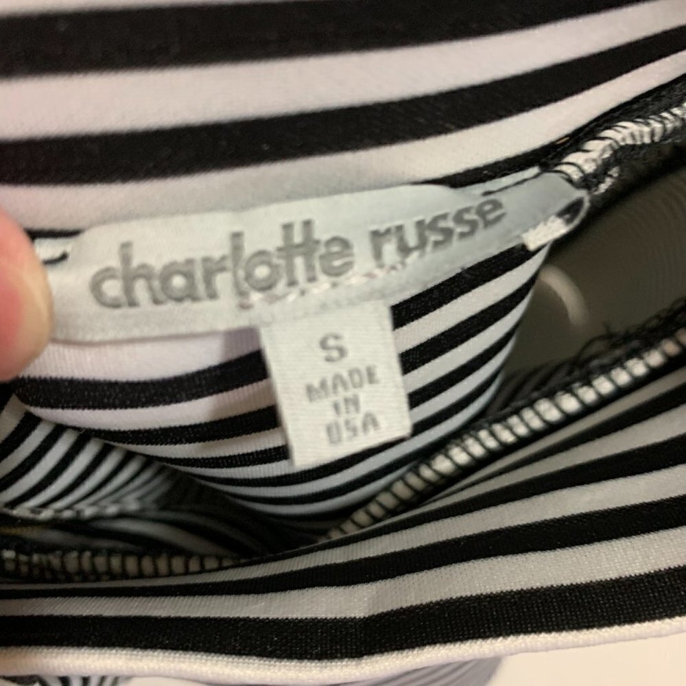 Charlotte Russe Black White Flare Skirt. Size small. - Picture 4 of 6